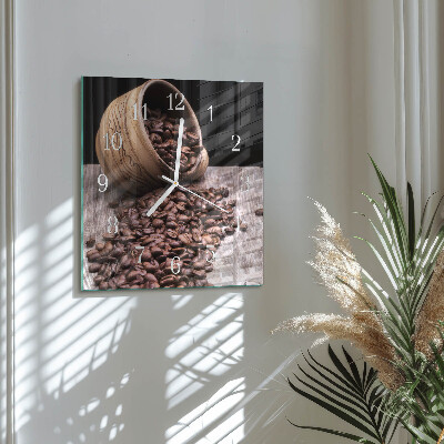 Square kitchen clock Coffee beans