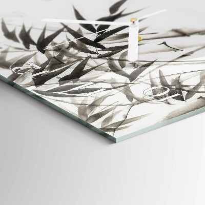 Glass clock square Bamboo