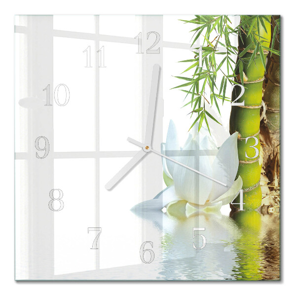 Square kitchen clock Bamboo