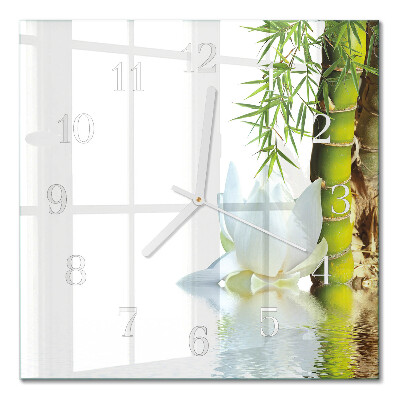 Square kitchen clock Bamboo