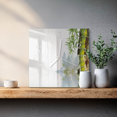 Square kitchen clock Bamboo