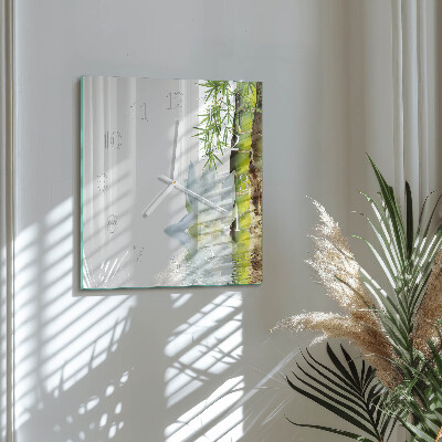 Square kitchen clock Bamboo