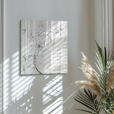 Square kitchen clock Flowers