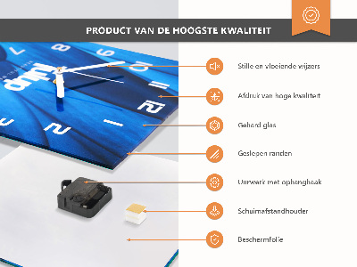 Square kitchen clock Calcium carbonate