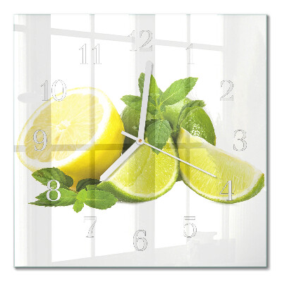 Square kitchen clock Lime mint