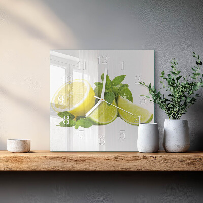 Square kitchen clock Lime mint