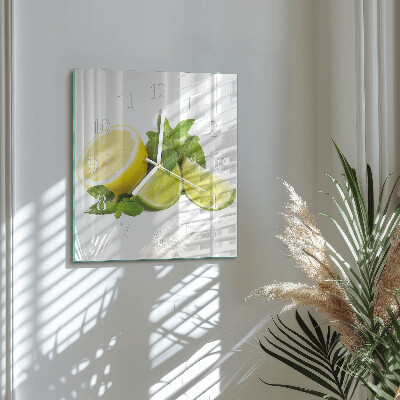 Square kitchen clock Lime mint