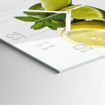 Square kitchen clock Lime mint
