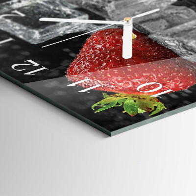 Glass clock square Strawberry ice cream