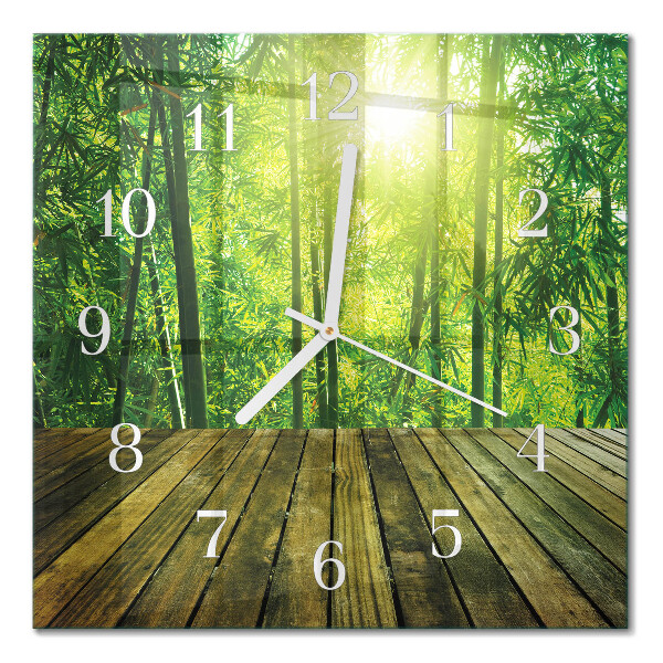 Square kitchen clock Bamboo