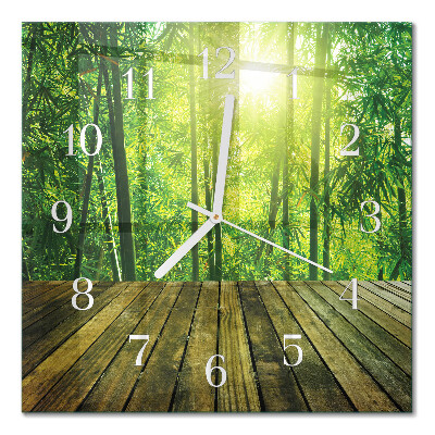 Square kitchen clock Bamboo