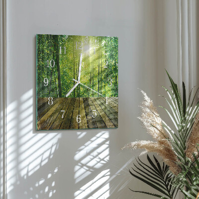 Square kitchen clock Bamboo