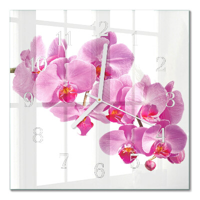 Square wall clock Orchid