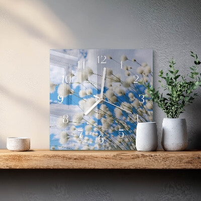 Glass clock square Cotton