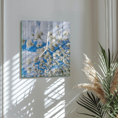Glass clock square Cotton
