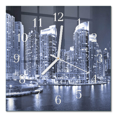 Glass wall clock square Horizon