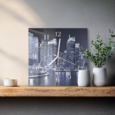 Glass wall clock square Horizon