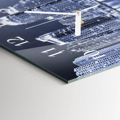 Glass wall clock square Horizon