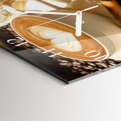 Square kitchen clock Coffee heart