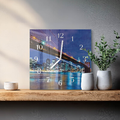 Glass clock square Bridge