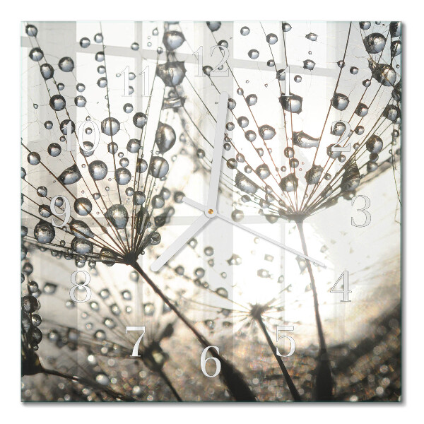 Square wall clock Dew drops