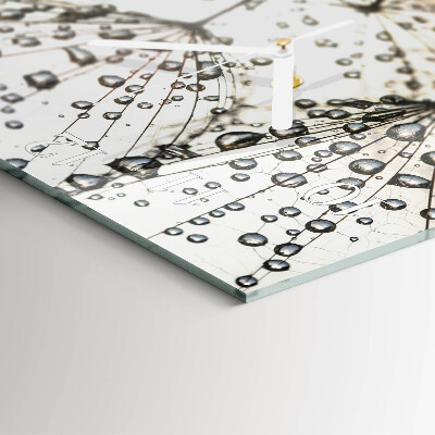 Square wall clock Dew drops