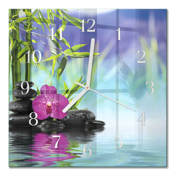 Square wall clock Orchid spa