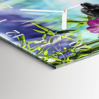 Square wall clock Orchid spa