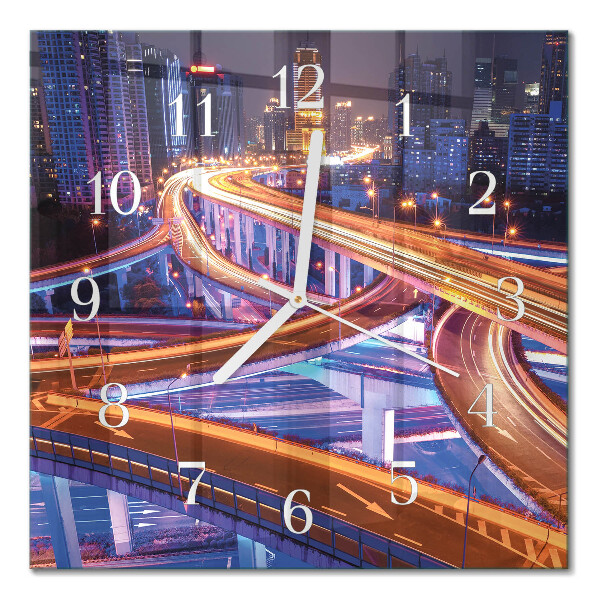 Glass wall clock square Transfer