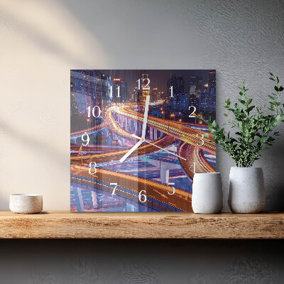 Glass wall clock square Transfer