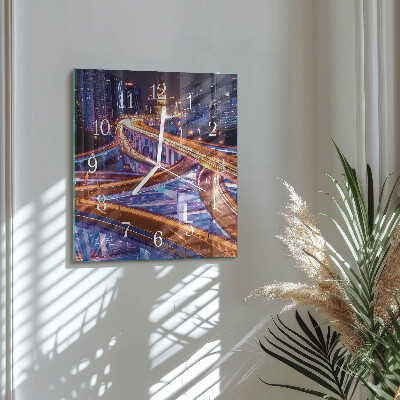 Glass wall clock square Transfer