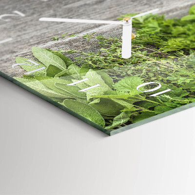 Square kitchen clock Herbs