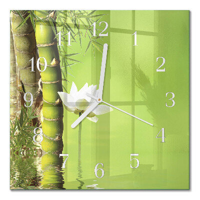 Square kitchen clock Bamboo