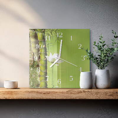Square kitchen clock Bamboo