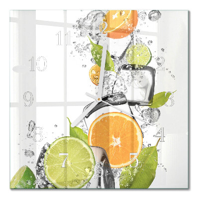 Square kitchen clock Citrus fruits