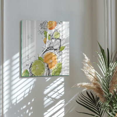 Square kitchen clock Citrus fruits