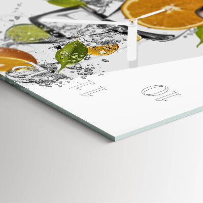 Square kitchen clock Citrus fruits