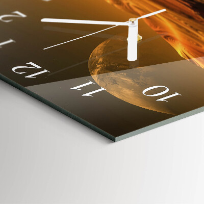 Glass clock square Desert
