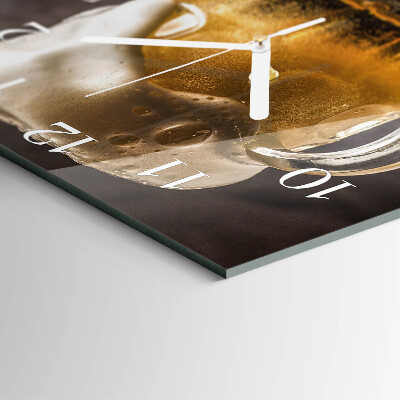 Glass wall clock square Beer