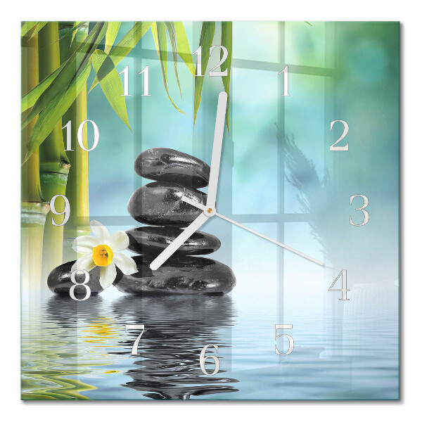 Square kitchen clock Stones