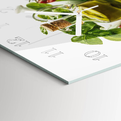 Glass wall clock square Basil oil