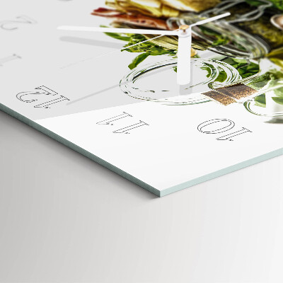 Square kitchen clock Pasta with olive oil