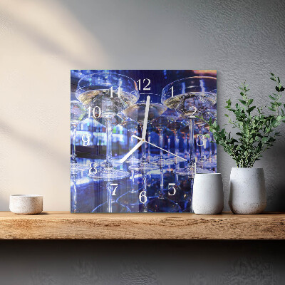 Square kitchen clock Glasses