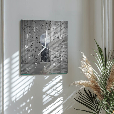 Glass wall clock square Keyhole