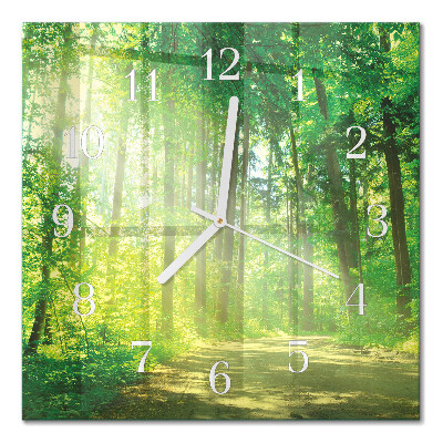 Square wall clock Forest nature