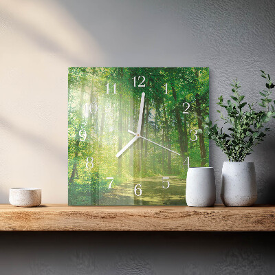 Square wall clock Forest nature