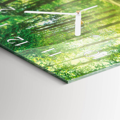 Square wall clock Forest nature