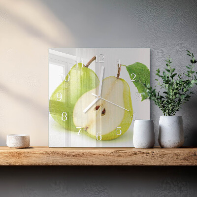 Square kitchen clock Pears