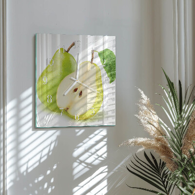 Square kitchen clock Pears