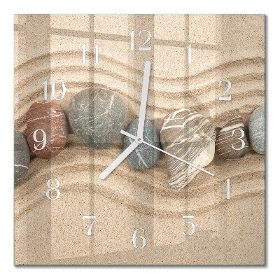 Square wall clock Stones and sand